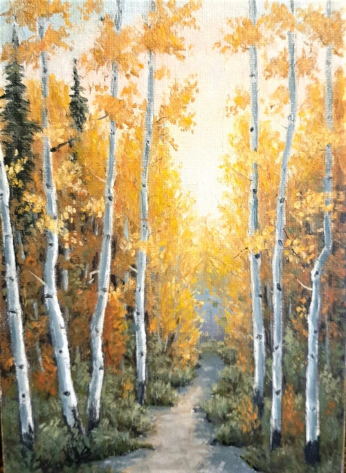Golden Path 5x7 $190 at Hunter Wolff Gallery